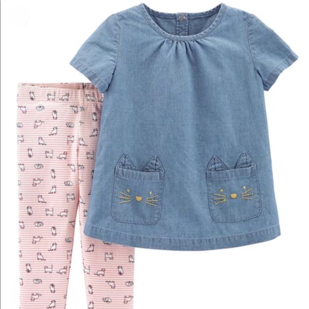 Carter's 2-Piece Chambray Top & Legging Set